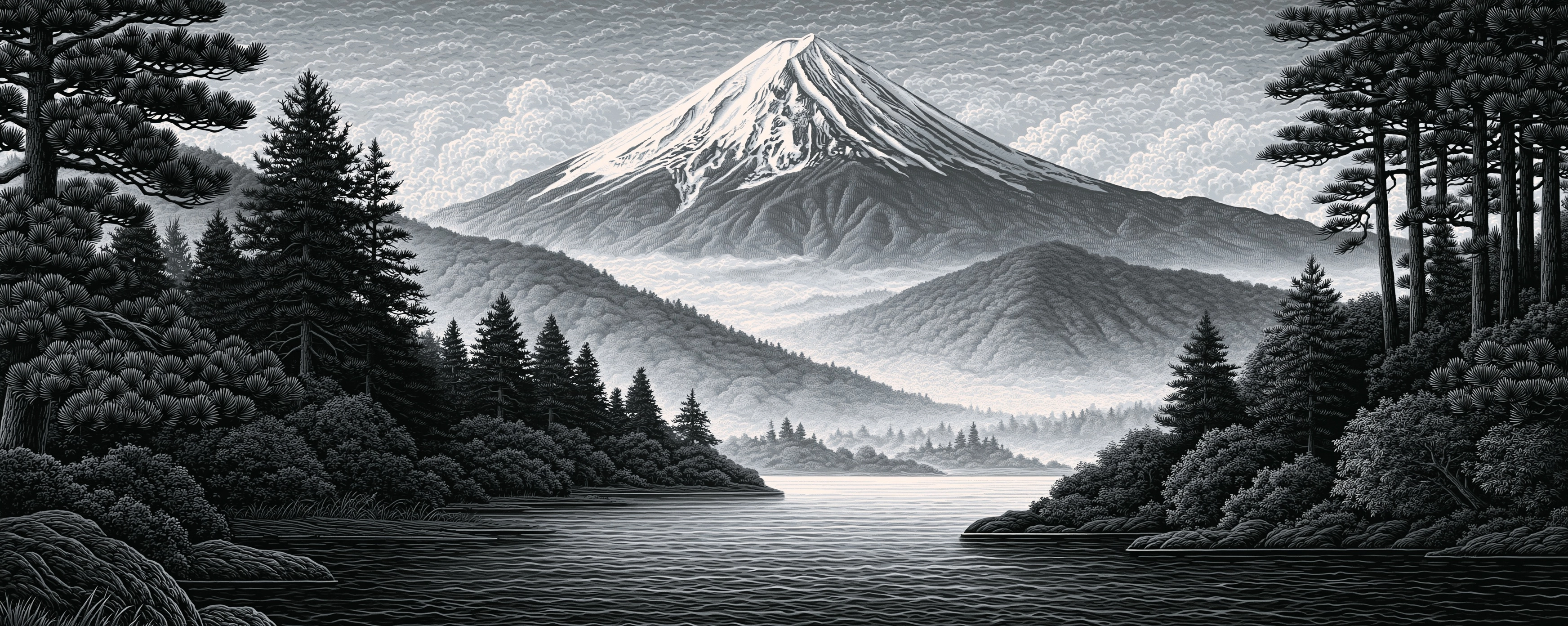 Wallpaper preview on iPhone 17 Pro Max running iOS 26 - Stipple Mountain Vista