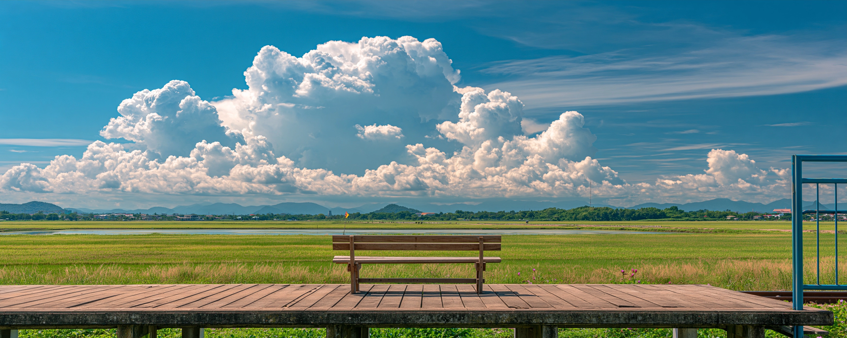 Wallpaper preview on iPhone 17 Pro Max running iOS 26 - Rustic Station Bench